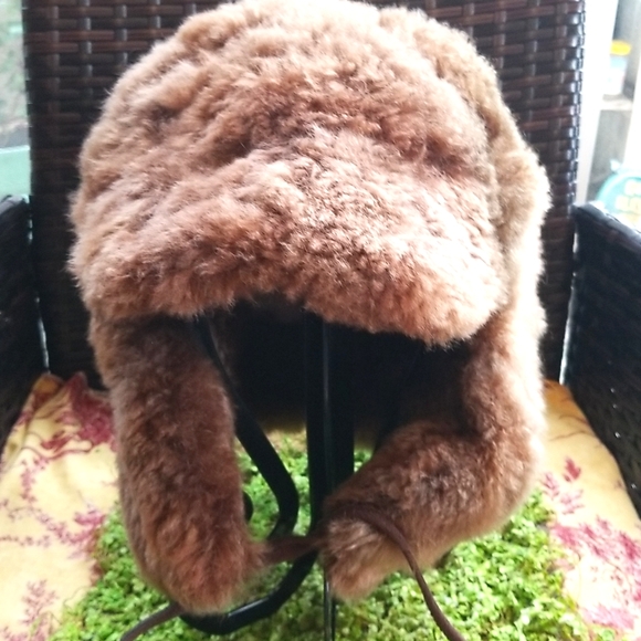 ALPACA Trapper Wool  Brown Warm Visor Ear Flaps Chin Tie Hat NEW main image 8